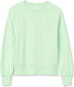 Sudadera deportiva clásica ajustada para mujer con manga raglán de algodón, ropa de calle de cuello redondo de alta calidad al por mayor - Product Image 5