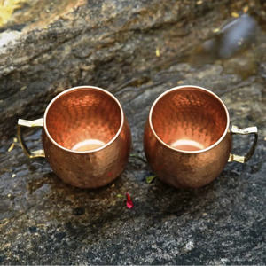 Mug en acier ayurvédique, design rustique écologique, pour le bureau, les mariages, les fêtes, les boissons - Product Image 2