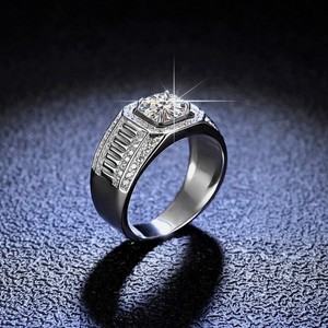 Anillo de Compromiso y Boda de Moissanita Tallada, Plata de Ley 925, Chapado en Oro Blanco, Lujoso, Delicado, Minimalista, Joyería Fina, Regalo - Product Image 2