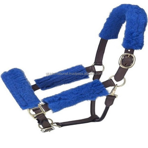 Licou de cheval confortable en peau de mouton, rembourré, double couture, en cuir beige, raccords plaqués en laiton, toutes les tailles personnalisées disponibles - Product Image 5