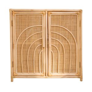 Wholesale Rainbow Rattan Doll Armoire Hot Selling Item Factory Price <b>Square</b> Woven Toy Closet Premium Quality Kids Furniture - Product Image 2