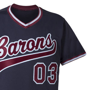 Uniforme de Béisbol Barons para Hombre, Jersey Azul Marino con Pantalones Blancos y Tacos Negros, Corte Regular, Manga Corta, Poliéster, Número 03 en la Parte Delantera - Product Image 4