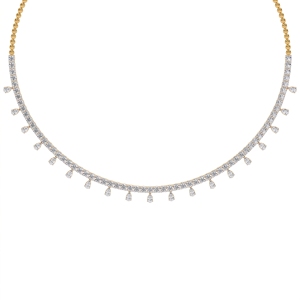 Collier tennis élégant Eternal Dew avec diamants de laboratoire et diamants naturels, en argent sterling 9KT 10KT 14KT 18KT, bijoux pour femmes - Product Image 5