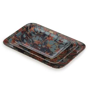 Plateau de service rectangulaire en mélamine décoratif à motif floral et papillon, plateaux de cuisine antidérapants pour la décoration de la maison et les fêtes - Product Image 2