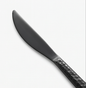Ensemble de couverts modernes noirs avec manches martelées, compatibles lave-vaisselle, en métal, pour les occasions de mariage - Product Image 2