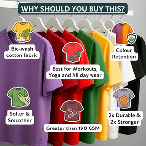 Camiseta Retro de Algodón de 230g con Hombros Descubiertos para Hombre y Mujer, Manga Corta, Estilo Holgado, Prenda Exterior con Diseño Liso - Product Image 4