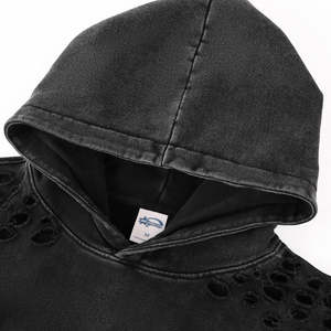 Sudaderas con Capucha Lisas de Algodón con Acabado Ácido Personalizadas al por Mayor para Hombre, Sudaderas con Capucha BLANK de Felpa Francesa para Hombre - Product Image 3