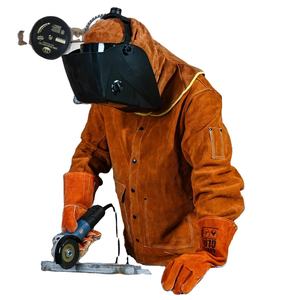 เสื้อผ้าป้องกันการเชื่อมโลหะคุณภาพพรีเมียม ทนทาน ผลิตจากหนังวัวแท้ ผลิตในโรงงาน ปรับแต่งได้ตามต้องการ รองรับ OEM ODM ระดับ B - Product Image 6