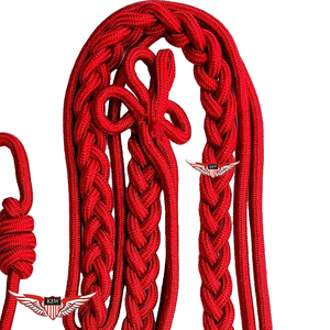 Cordon d'aiguillette rouge tressé pour défilé avec embout en laiton, cordon d'aiguillette rouge avec embout en laiton - Product Image 3
