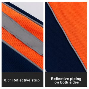 Chemise de travail en maille respirante pour hommes, vêtements de sécurité, vêtements de travail extensibles, polos de sécurité, chemise de travail réfléchissante - Product Image 6