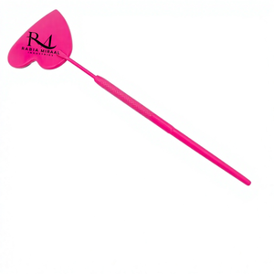 Nouveau produit : Miroir rose foncé avec revêtement poudré, en forme de cœur, pour extensions de cils et poignée diamantée - Product Image 2