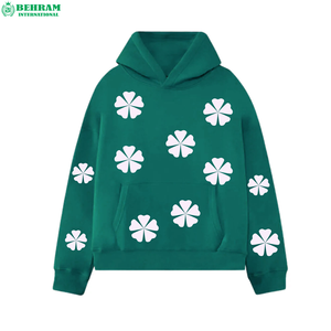 Sweat à capuche BEIHRAM INTERNATIONAL avec fleur blanche, coupe classique, impression sérigraphique, épaules tombantes - Product Image 3
