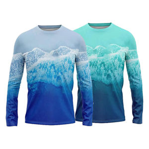 เสื้อตกปลาฤดูร้อนแบบกำหนดเอง พิมพ์ลายแบบซับลิเมชั่น ป้องกันรังสียูวี 50+ ระบายอากาศได้ดี แห้งเร็ว น้ำหนักเบา เสื้อแขนยาวสำหรับตกปลา ชุดกีฬา - Product Image 1