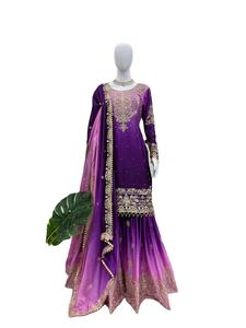 Nuevo Salwar Kameez de la Serie SP, Moderno, de Seda, con Diseño Realista, Completamente Cosido, de Secado Rápido, para Todas las Temporadas, Ropa de Boda para Mujer - Product Image 3