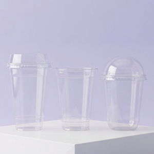 Clear PP PET <b>Plastic</b> <b>Cups</b> with Lids Round Shape for Beverage Use Disposable Takeaway <b>Cups</b> 12 16 20 22oz - Product Image 1