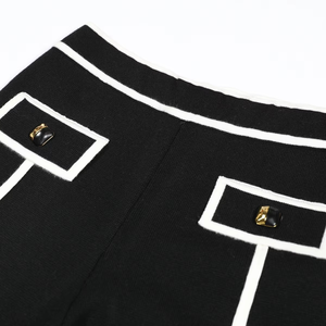 ชุดเซ็ตสองชิ้นลำลองสำหรับผู้หญิง กางเกงขายาวทรงตรง แขนยาว ผ้าถักเนื้อดี ปักลายสวยงาม ทันสมัย คุณภาพสูง - Product Image 5