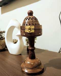 Brûleur d'encens en bois fait main en forme de champignon, diffuseur aromatique, décoratif toutes saisons, designs modernes, brûleur de Bakhoor et encensoir - Product Image 5
