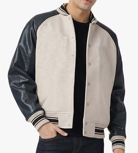 <b>Leather</b> Sleeve Baseball Varsity <b>Jacket</b> Baseball Letterman Varsity Bomber <b>Jacket</b> PU Baseball Varsity <b>Jacket</b> <b>Men</b> Casual - Product Image 6