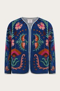 Customizable Logo Ladies Embroidery <b>Jacket</b>-LOVE <b>Quilted</b> XL Size Leather Letterman Floral Solid <b>Patterns</b> Spring Autumn Woven - Product Image 2