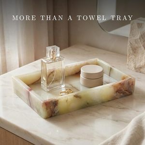 Bandeja de Baño Moderna y Económica de Mármol para Jabón, Botellas de Loción, Toallas y Organización Elegante del Baño por AALIYAN IMPEX - Product Image 2