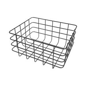 Square Metal Mesh <b>Storage</b> <b>Basket</b> with Wooden Handle Portable Iron <b>Wire</b> Organizer Bin <b>for</b> Kitchen Bathroom Laundry Room Sundries - Product Image 2