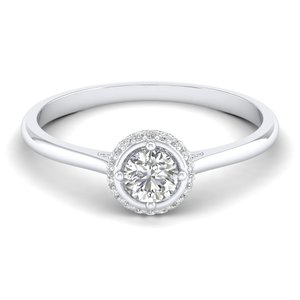 Anillos de compromiso REYES con moissanita de corte redondo de 1.1 quilates en plata de ley 925, anillo de promesa de boda para mujer, joyería fina - Product Image 1