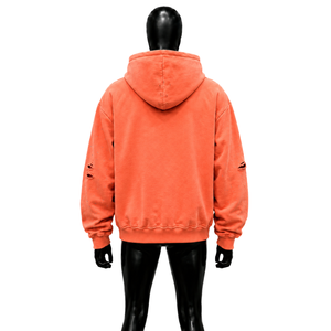 Sweat à capuche zippé avec motif ange corail vieilli, style streetwear, design ange vintage, transfert par sublimation, 100% polyester, French Te - Product Image 2