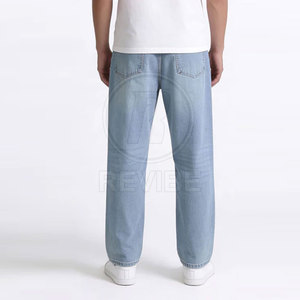 Pantalon en jean décontracté pour homme, coupe droite, sur mesure, 100% coton, écologique, respirant, léger - Product Image 3