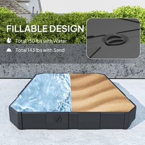 Base per Ombrellone da Patio Quadrata, Robusta, per Esterni, con Supporto per Ombrellone a Braccio Laterale, Capacità 65 kg (riempita) per Uso in Cortile - Product Image 5