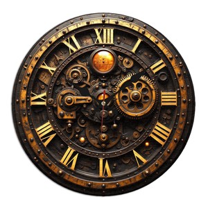 Horloge murale à engrenages en bois de Sheesham Aqdus Saleem avec chiffres en laiton - Vente en gros - Product Image 6