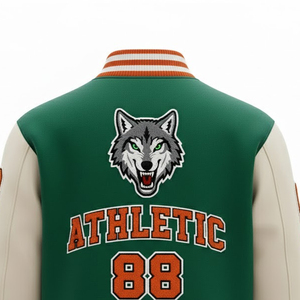 Chaqueta Varsity de Chenilla Bordada de Alta Calidad para Hombre - Ropa Urbana de Invierno Transpirable y Ecológica con Logotipo Frontal - Product Image 6