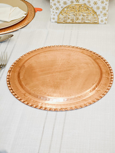 Assiette de service en cuivre martelé pour tables de mariage, vaisselle de luxe, assiette de service artisanale, décoration pour événements, restaurants, hôtels, maison - Product Image 3