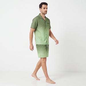 Men's Green Printed Shirt <b>Shorts</b> Two Piece Set Sublimation <b>Short</b> <b>Sleeve</b> <b>Button</b> <b>Up</b> Casual Summer Beach Vacation Wear - Product Image 3