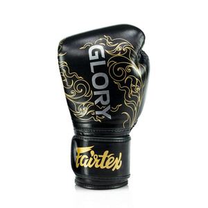 ถุงมือชกมวย Fairtex สีดำ คุณภาพพรีเมียม ขายดีอันดับต้นๆ ผลิตจากหนังแท้ ออกแบบพิเศษ จับกระชับมือ รุ่น Glory - Product Image 1