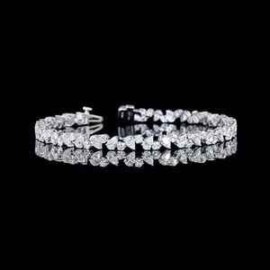 Pear Cut Moissanite Tennis Bracelet Sterling Silver with Prong Setting and Rhodium/Yellow Gold/<b>Rose</b> Gold Plating Wedding Jewelry - Product Image 1
