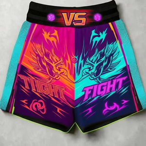 Shorts de boxe respirants en polyester, vêtements d'entraînement personnalisés, design avec logo brodé, taille personnalisée - Product Image 1