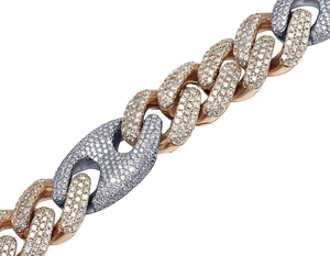 สร้อยคอแบบ Cuban Link หรูหรา ประดับเพชร เงินแท้ 925 สองสี ดีไซน์โดดเด่น เหมาะสำหรับผู้ชายและผู้หญิง เป็นของขวัญ - Product Image 4