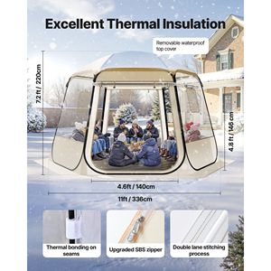 Tenda a Bolla Pop-up 11 x 10,2 Piedi, Impermeabile e Resistente ai Raggi UV, Tenda Trasparente per Campeggio, Riparo da Giardino, Tenda a Cupola Igloo per Esterni - Product Image 5
