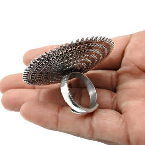 Handmade Bahemian <b>Ring</b> In Solid 925 Sterling Silver Natural Round Cut <b>Turquoise</b> Gemstone Designer <b>Ring</b> At Reasonable Price - Product Image 3