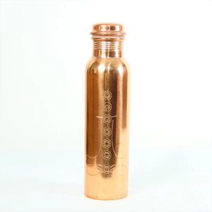 Bouteille d'eau isotherme en cuivre à double paroi, écologique, avec surface décorée par transfert thermique - Product Image 2
