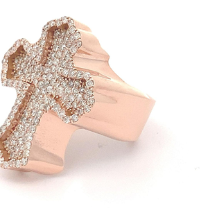 Trendy Design Round Cut Jesus Shape Moissanite Hip Hop <b>Ring</b> with Gold Plated 925 <b>Silver</b> and VVS Clarity for <b>Men</b> - Product Image 3