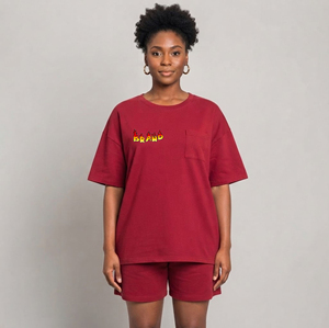 Summer Casual wear 100% Cotton <b>women</b> <b>short</b> <b>set</b> custom Embroidery Logo 2 tone streetwear comfortable hip hop ladies 2 piece <b>set</b> - Product Image 1