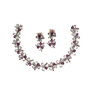 Enorme demanda, superventas, calidad genuina, oro duradero, redondo, blanco, Polki y rojo, conjunto de aretes y collares con tachuelas de piedra - Product Image 1