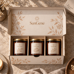 SunGene Ivory Hearth Corrugated Mailer Box Custom Printed <b>Candle</b> Multipack Packaging - Product Image 2