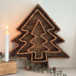 Meilleures ventes : plateaux de rangement en rotin tressé, plateau en forme d'arbre, prix bas, autres décorations de Noël - Product Image 3