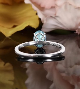 Oval Cut Alexandrite 14K Rose Gold Plated Sterling Silver Vintage Engagement Ring with Color <b>Change</b> Gemstone for Women - Product Image 2