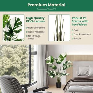 Paquete de 2 Plantas Artificiales de Monstera Deliciosa de 1.2 Metros para Decoración del Hogar u Oficina - Product Image 4
