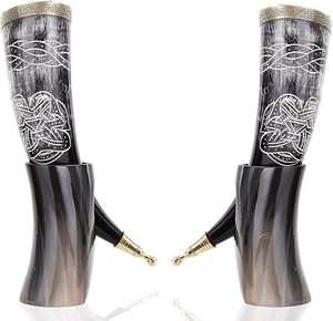 Nuevo Cuerno Vikingo para Beber con Diseño Animal, Hecho a Mano con Material Orgánico Ecológico, para Cerveza, Sidra y Cerveza Alemana, Tallado a Mano Personalizado - Product Image 5