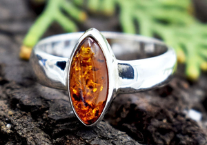 Anillo de Piedra Preciosa de Ámbar Báltico Natural, Anillo de Plata de Ley 925, Anillo de Promesa, Anillo de Regalo de Aniversario de Bodas, Joyería - Product Image 3