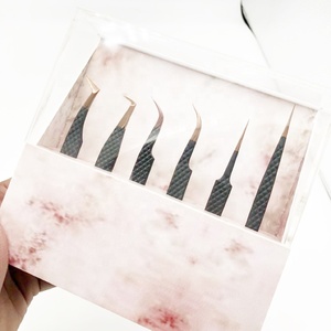 Pince à cils solide en or rose noir en acier inoxydable de haute qualité pointu importé marque privée en vrac en gros NOMEX - Product Image 5